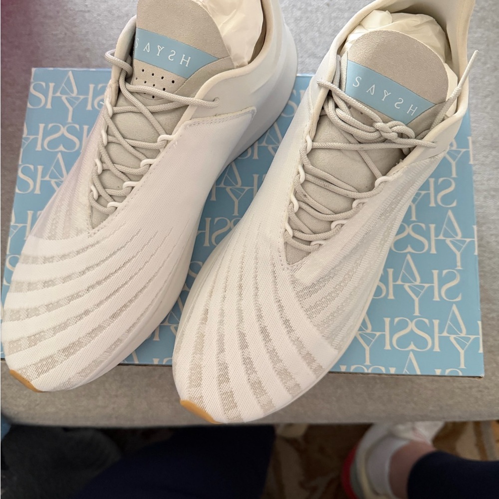 SAYSH Women's White Athletic Shoes - Picture 3 of 7